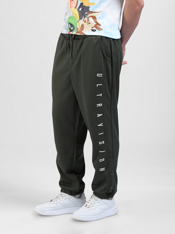 Men's Olive Relaxed Fit Street Joggers