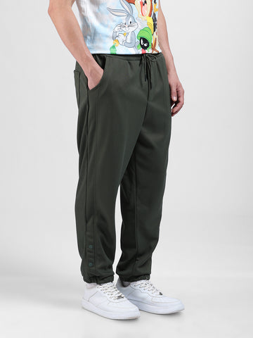 Men's Olive Relaxed Fit Street Joggers