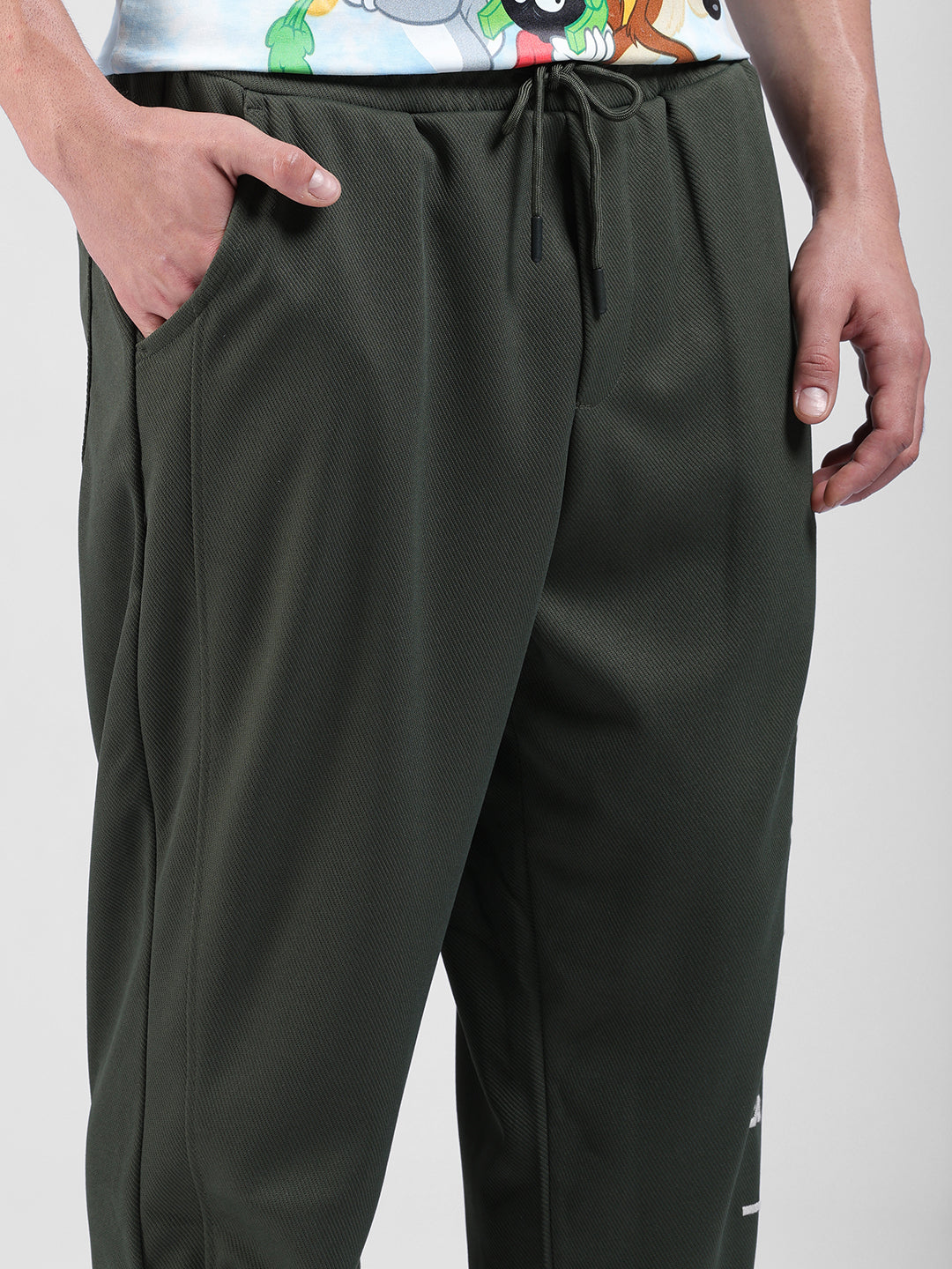 Men's Olive Relaxed Fit Street Joggers