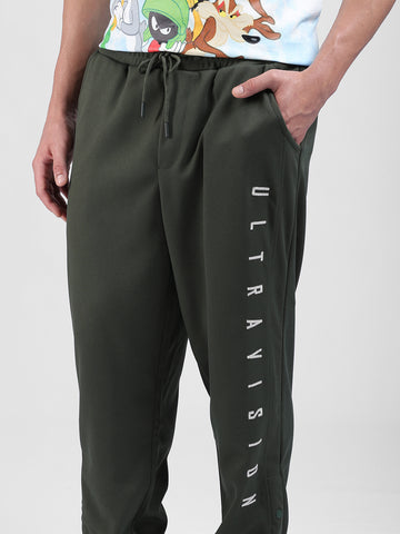 Men's Olive Relaxed Fit Street Joggers