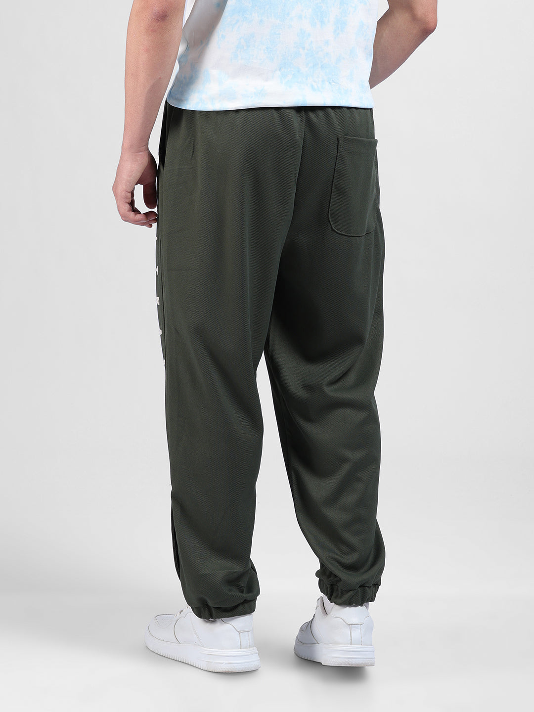 Men's Olive Relaxed Fit Street Joggers