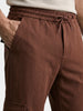 Men's Brown Relaxed Fit Solid Street Wear Joggers