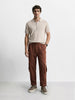 Men's Brown Relaxed Fit Solid Street Wear Joggers