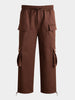 Men's Brown Relaxed Fit Solid Street Wear Joggers
