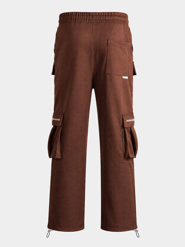 Men's Brown Relaxed Fit Solid Street Wear Joggers