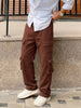 Men's Brown Relaxed Fit Solid Street Wear Joggers