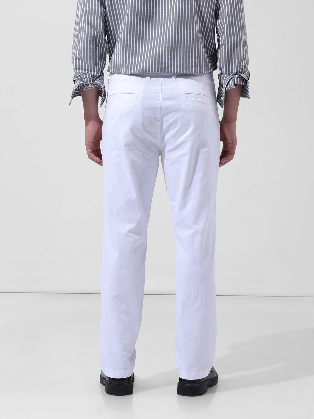 Men's White Regular Fit Casual Chinos