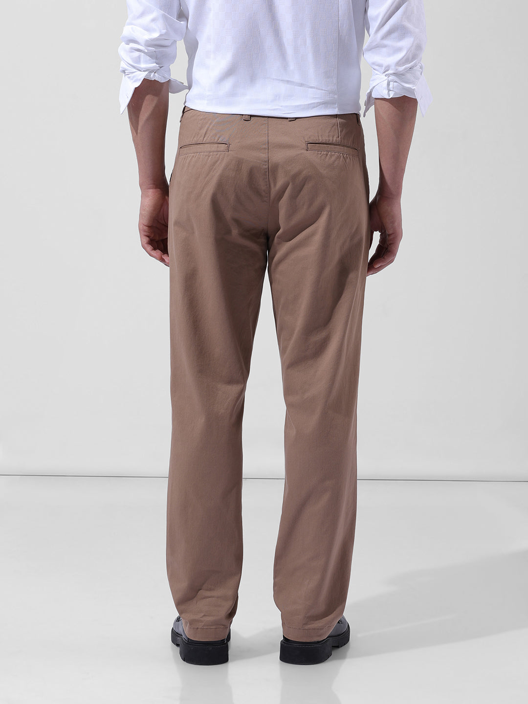 Men's Khaki Regular Fit Casual Chinos