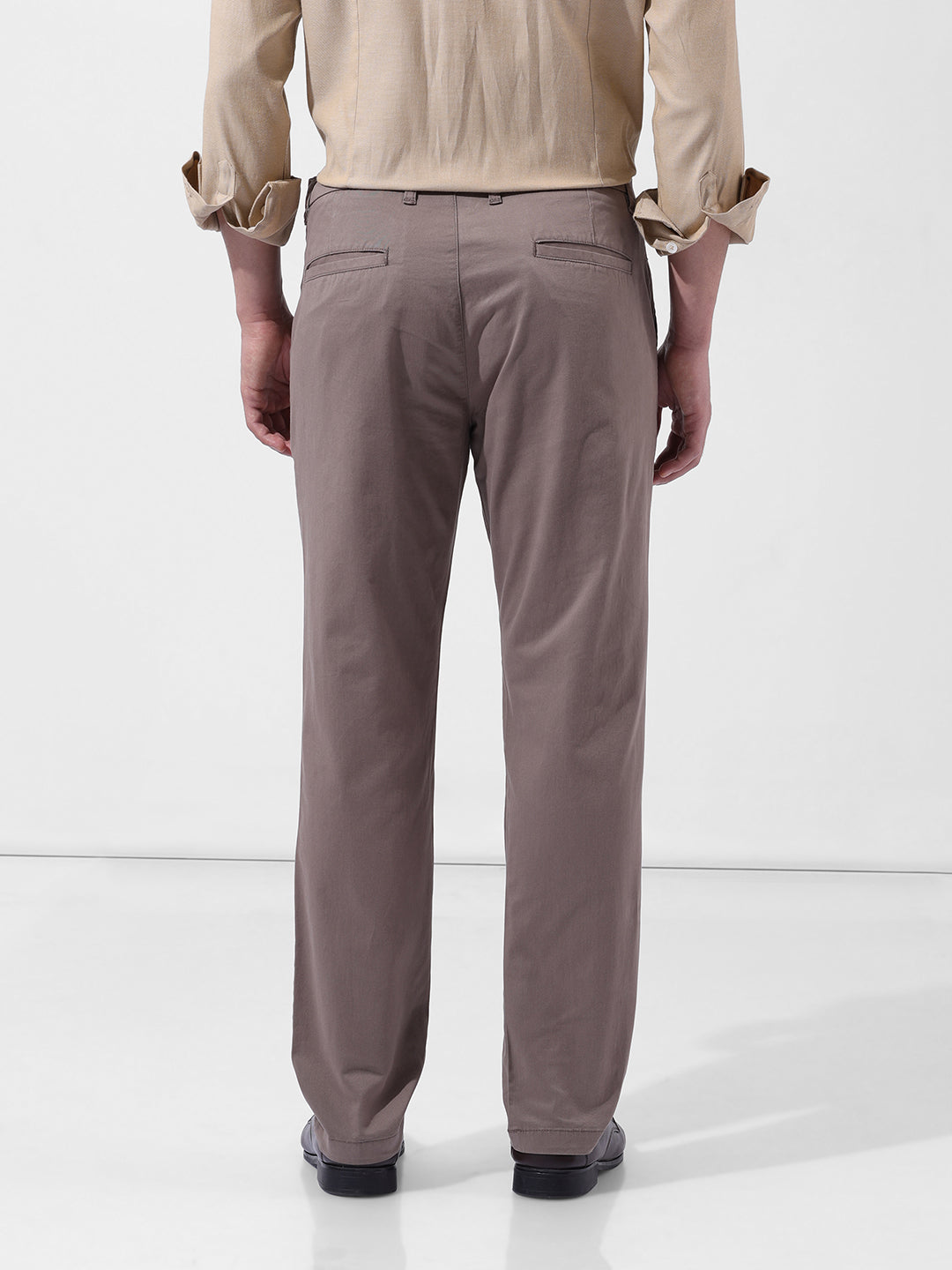 Men's Grey Regular Fit Casual Chinos