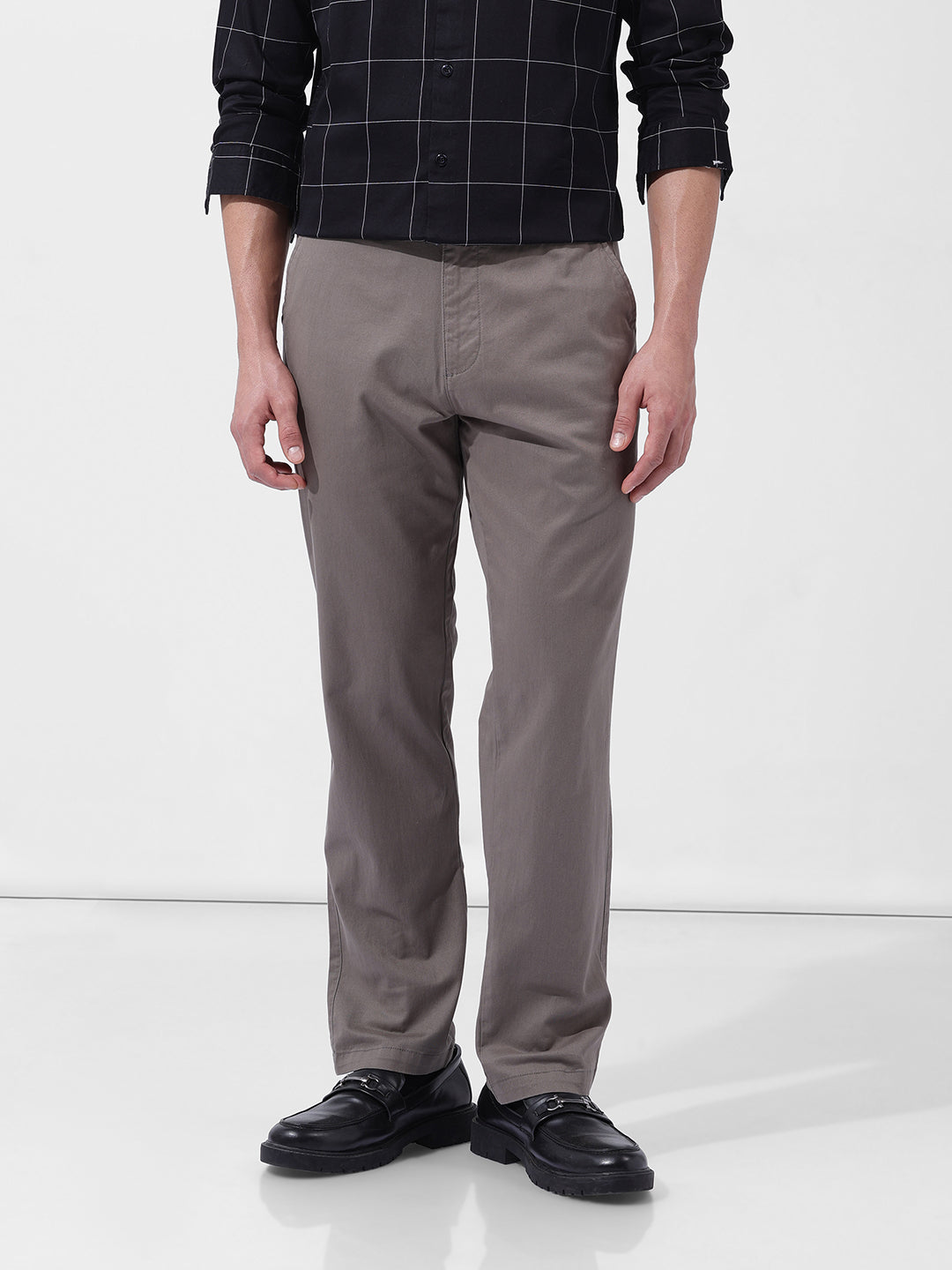 Men's Yellow Regular Fit Casual Chinos