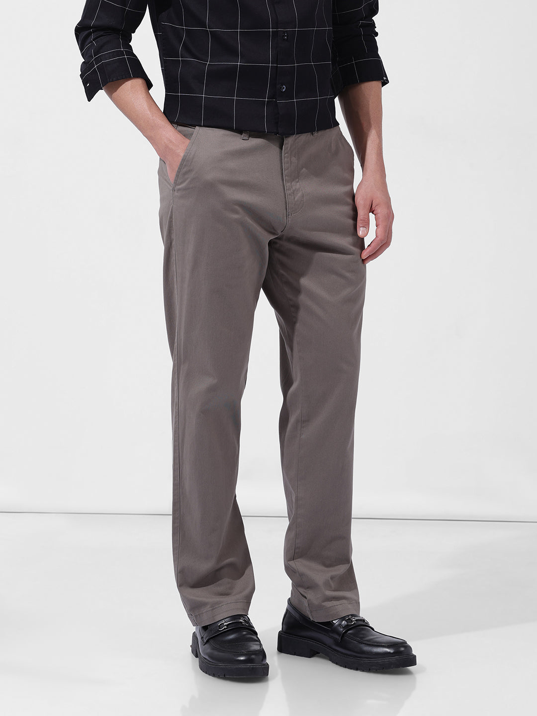 Men's Yellow Regular Fit Casual Chinos