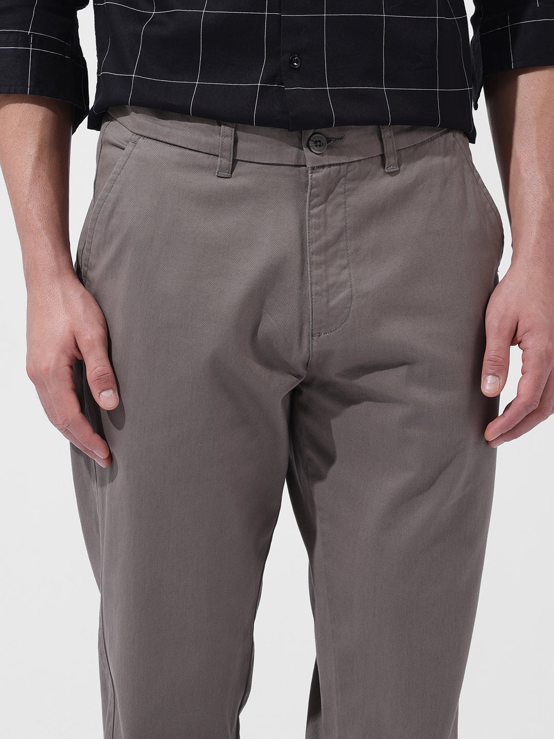 Men's Yellow Regular Fit Casual Chinos