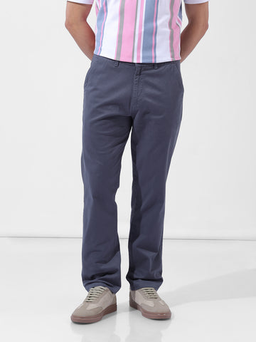 Men's Grey Regular Fit Casual Chinos