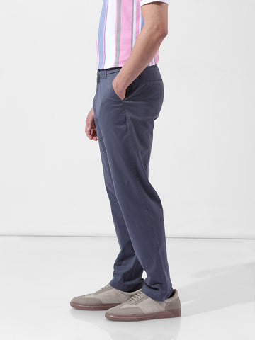 Men's Grey Regular Fit Casual Chinos