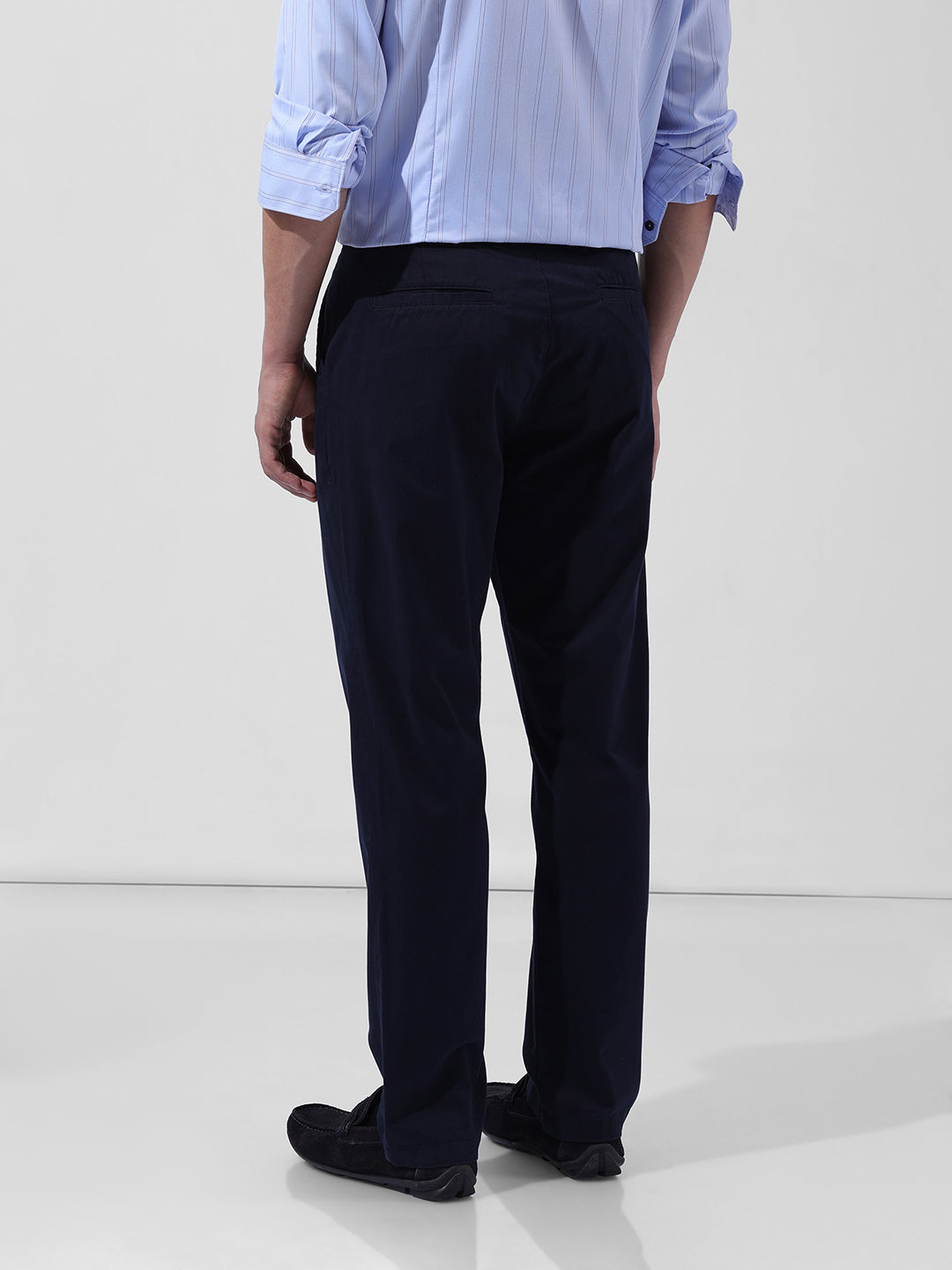 Men's Navy Blue Regular Fit Casual Chinos