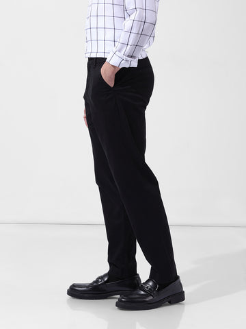 Men's Black Regular Fit Casual Chinos