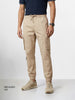 Men's Beige Relaxed Fit Solid Utility Cargo