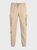 Men's Beige Relaxed Fit Solid Utility Cargo