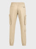 Men's Beige Relaxed Fit Solid Utility Cargo