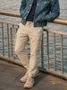 Men's Beige Relaxed Fit Solid Utility Cargo