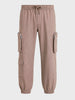 Men's Brown Relaxed Fit Solid Utility Cargo