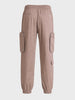 Men's Brown Relaxed Fit Solid Utility Cargo
