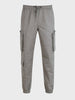 Men's Grey Relaxed Fit Solid Utility Cargo