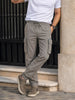 Men's Grey Relaxed Fit Solid Utility Cargo
