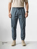 Men's Blue Relaxed Fit Solid Utility Cargo