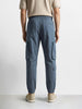 Men's Blue Relaxed Fit Solid Utility Cargo