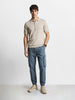 Men's Blue Relaxed Fit Solid Utility Cargo