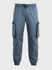 Men's Blue Relaxed Fit Solid Utility Cargo