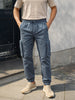 Men's Blue Relaxed Fit Solid Utility Cargo