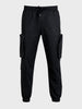 Men's Black Relaxed Fit Solid Utility Cargo