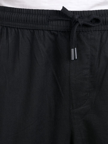 Men's Black Relaxed Fit Solid Utility Cargo