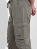 Men's Stone Grey Relaxed Fit Solid Utility Cargo