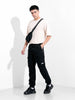 Men's Black Relaxed Fit Solid Utility Cargo