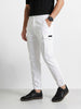 Men's White Regular Fit Solid Utility Cargo