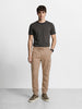 Men's Khaki Regular Fit Solid Utility Cargo