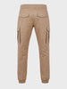 Men's Khaki Regular Fit Solid Utility Cargo