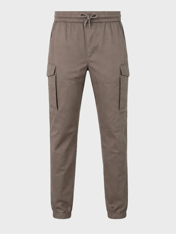 Men's Brown Regular Fit Solid Utility Cargo