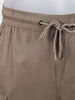 Men's Brown Regular Fit Solid Utility Cargo