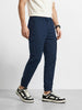 Men's Navy Blue Regular Fit Solid Utility Cargo