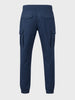 Men's Navy Blue Regular Fit Solid Utility Cargo