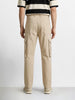 Men's Beige Relaxed Fit Solid Utility Cargo