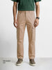 Men's Khaki Relaxed Fit Solid Utility Cargo