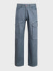 Men's Silver Relaxed Fit Solid Utility Cargo