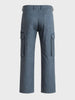Men's Silver Relaxed Fit Solid Utility Cargo