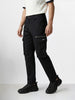 Men's Black Relaxed Fit Solid Utility Cargo
