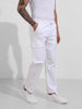 Men's White Relaxed Fit Solid Utility Cargo